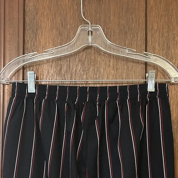 Lottie Moss Elegant Black with Red and White Striped Wide Leg women’s Pants MP - Picture 5 of 7